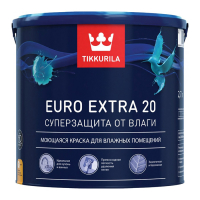 TIKKURILA EURO EXTRA 20 краска моющаяся, для влажных помещений, база A (9л)