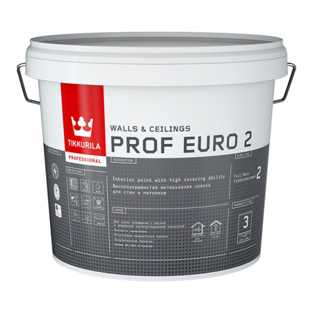 Tikkurila Prof Euro 2 / Тиккурила Проф Евро интерьерная краска для стен и потолков