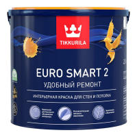 TIKKURILA EURO SMART 2 краска интерьерная, для стен и потолка (2,7л)