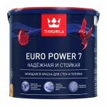 TIKKURILA EURO POWER 7 краска моющаяся для стен и потолка, матовая, база A (0,9л)