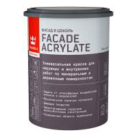 TIKKURILA FACADE ACRYLATE краска акрилатная, универсал., для фасадов и интерьеров, база A (0,9л)