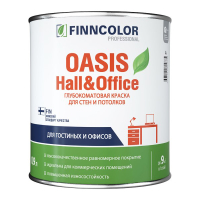 FINNCOLOR OASIS HALL@OFFICE 4 краска для стен и потолков устойчивая к мытью, матовая, база A (0,9л)