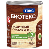 ТЕКС BIOTEKS защитный состав 2-в-1, для наружных работ, орех (0,8л)